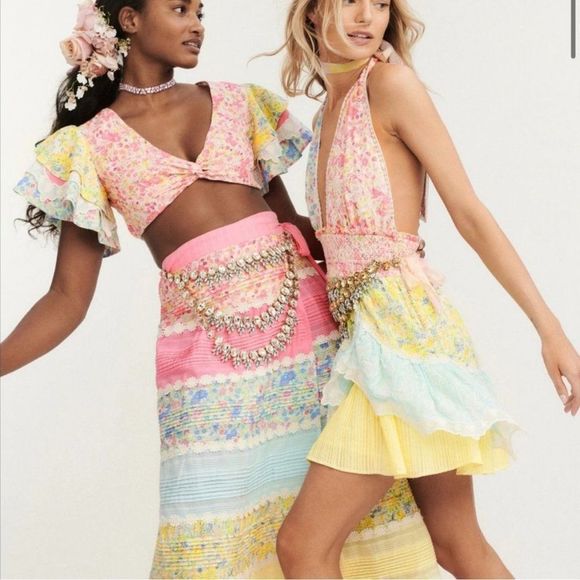 NWT LoveShackFancy Cambria Halter Mini Dress - Picture 6 of 12